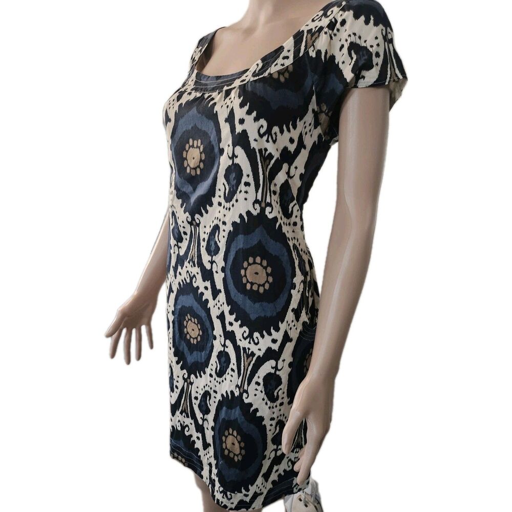 J.Crew Blue Ikat Medallion Shift Mini Dress 4